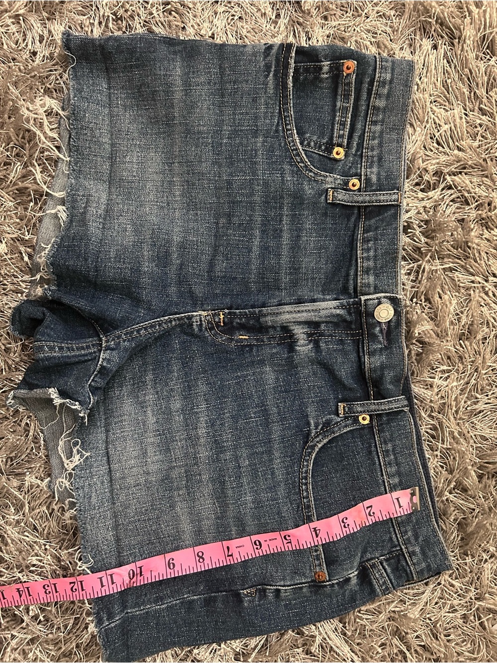 GAP Blue Distressed Denim Cutoff Shorts